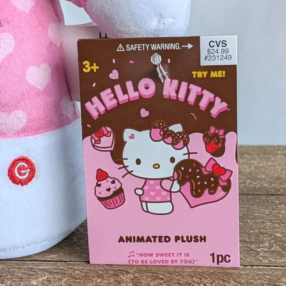 Sanrio Hello Kitty Valentines Day Animated Side Stepper Plush NWT - Picture 7 of 8